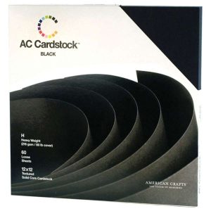 BLACK     -CARDSTOCK PACK 12X12