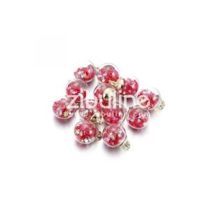 BOULE EN VERRE - CAPUCHON DORE ETOILES ROUGES