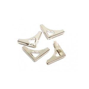 COINS METAL - COEUR AJOURE ARGENTE X4