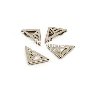 COINS METAL TRIANGLE AJOURE ARGENTE X4