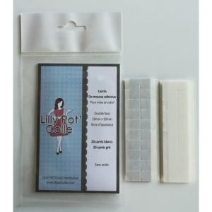 CARRES MOUSSE RELIEF 10X10MM (SACHETS 40 - 20 BLANCS ET 20 GRIS)