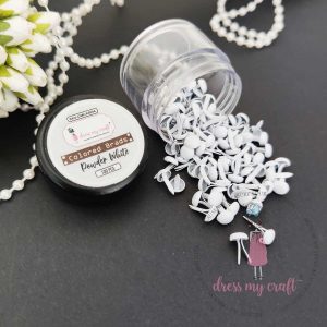 BRADS 10MM 100/PKG - POWDER WHITE