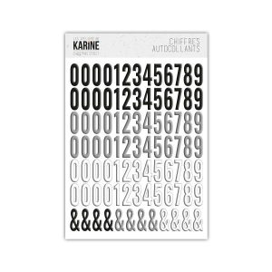 CHRISTMAS STREET CHIFFRES AUTOCOLLANTS NOIR GRIS BLANC