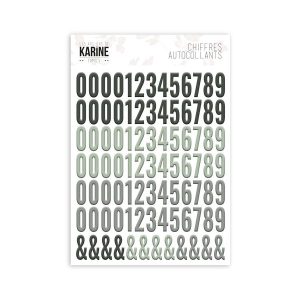 FAMILY AUTOCOLLANT CHIFFRES DEGRADE EUCALYPTUS