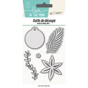 MATRICES DE DECOUPES - POINSETTIA & FEUILLAGES & MEDAILLON