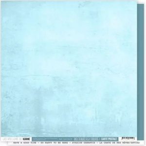 PAPIERS BACK TO BASICS CARTE POSTALE BLEU TURQUOISE