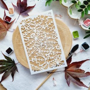 L'OREE DES BOIS POCHOIR A6 FEUILLAGES