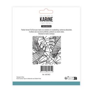 Carte Postale Pochoir Fond Monstera