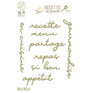 Matrices de découpe Mots en cuisine - Recette de Famille