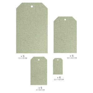 21 étiquettes imprimées Lin vert - MURMURES