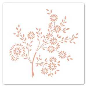Pochoir 15 x 15 cm BRANCHE FLEURIE - MURMURES