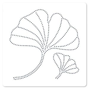 Pochoir de piercing 15 x 15 cm FEUILLES DE GINKGO