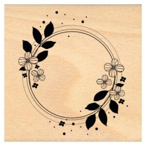 Tampon bois CERCLES FLEURIS